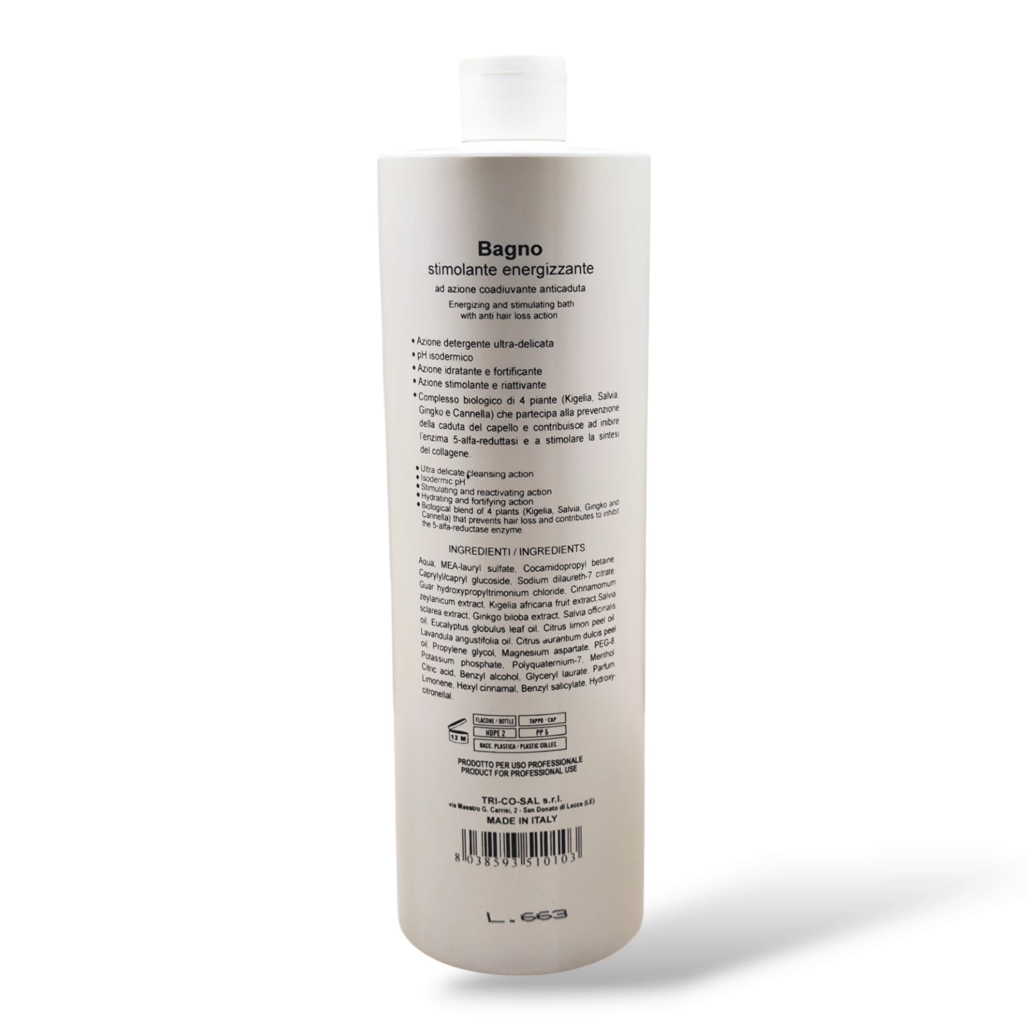 Fondonatura Shampoo Anticaduta Bagno Stimolante Energizzante  1000 ml