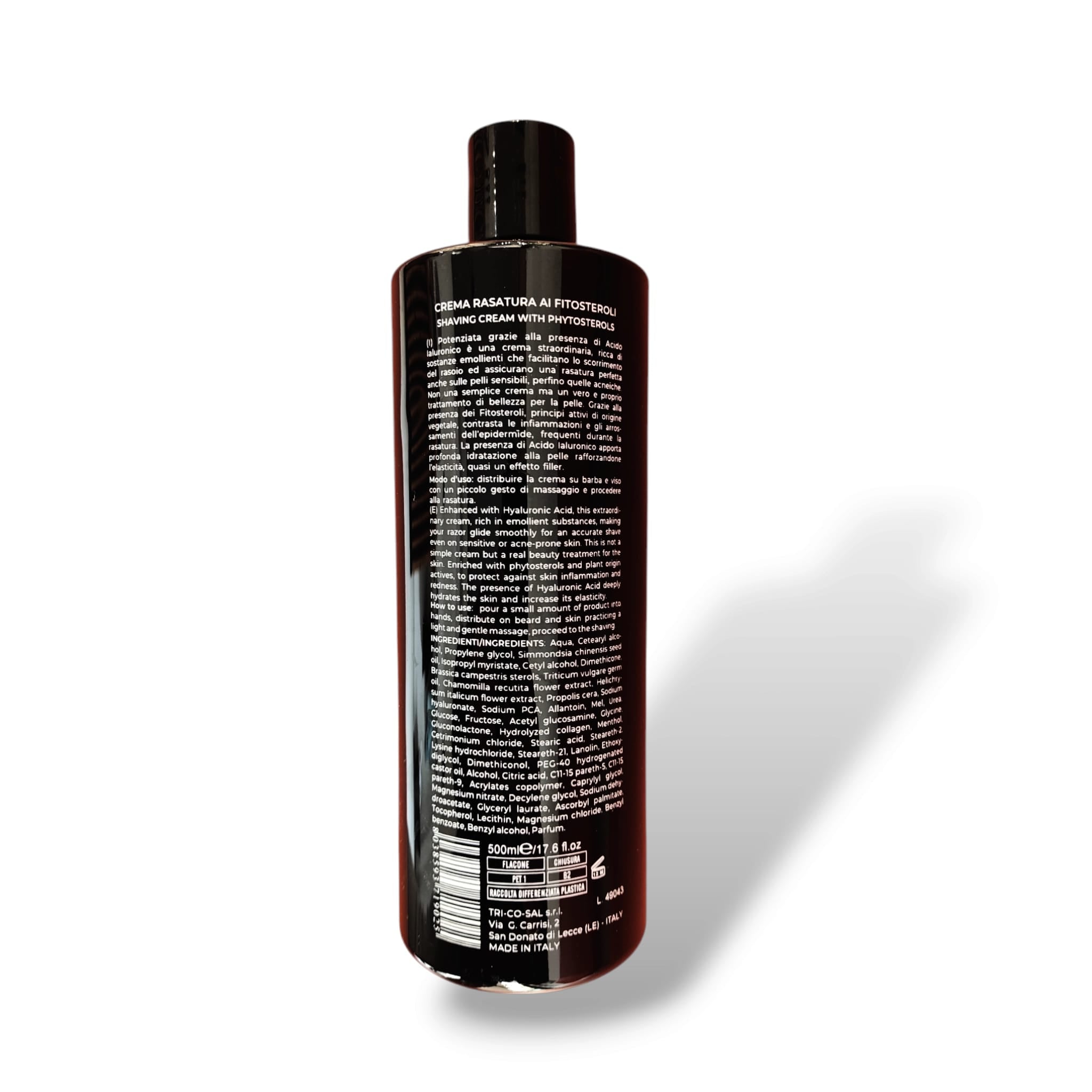 Fondonatura Crema Rasatura barba ai Fitosteroli 500 ml