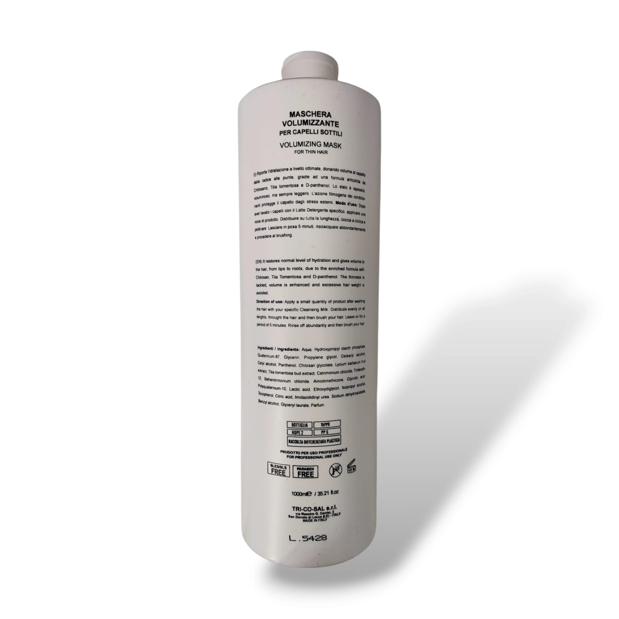 Fondonatura Maschera Volumizzante Capelli Sottili  1000 ML